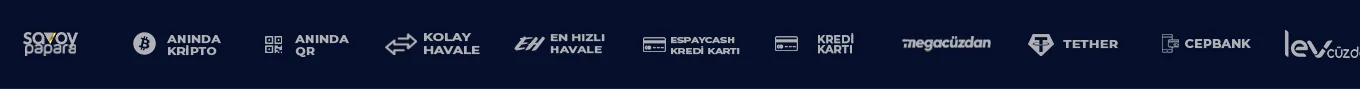 Savoybetting ödeme yöntemleri şeridi, 9 Ekim 2026 kaydı Savoybetting alt bilgisindeki ödeme logoları: Savoy Papara, Anında Kripto, Anında QR, Kolay Havale, En Hızlı Havale, Espaycash Kredi Kartı, Kredi Kartı, Megacüzdan, Tether, CepBank, Levcüzdan